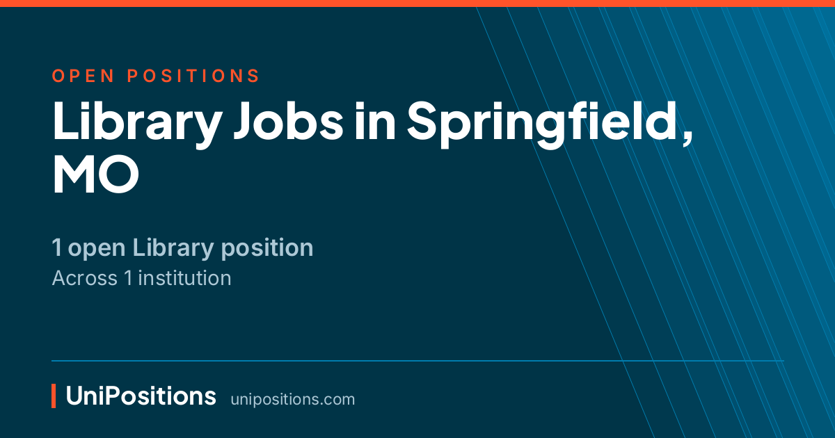 Library jobs in Springfield, MO — 1 open position