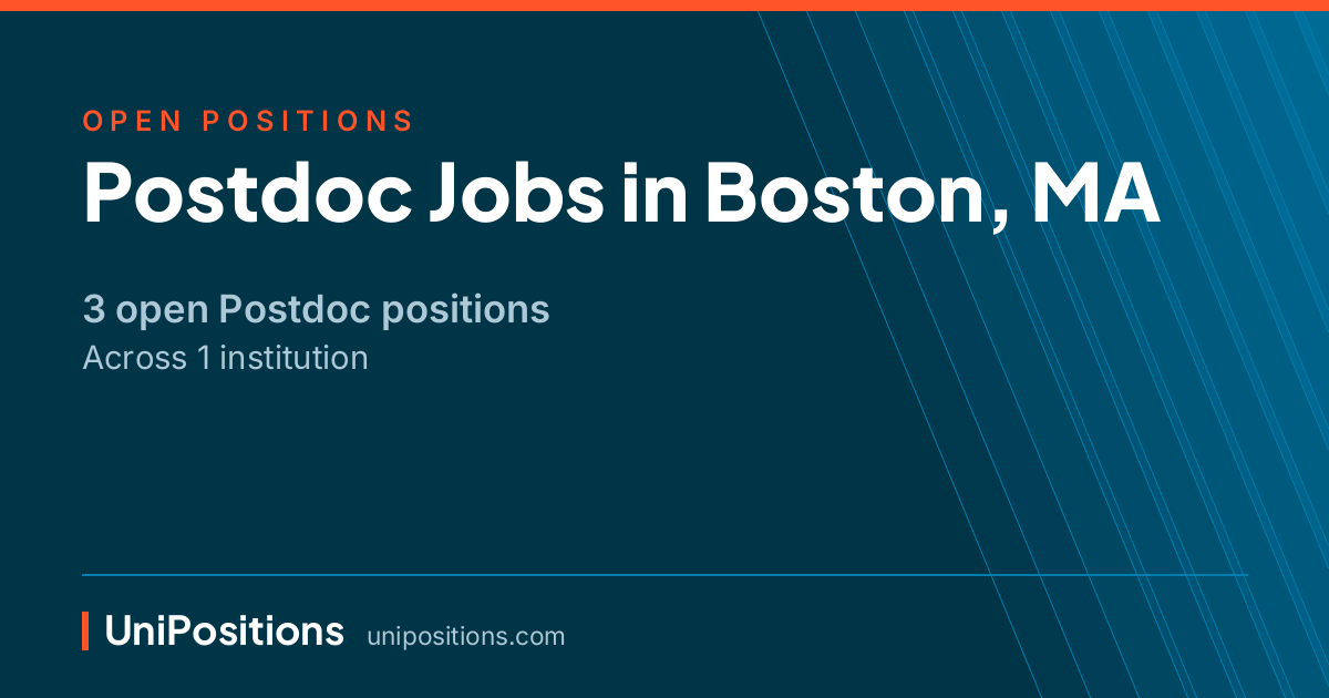 Postdoc jobs in Boston, MA — 3 open positions