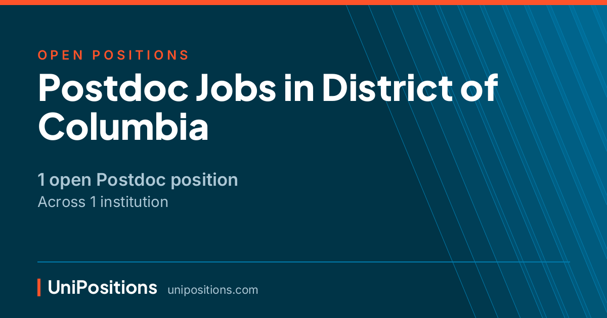 Postdoc jobs in District of Columbia — 1 open position