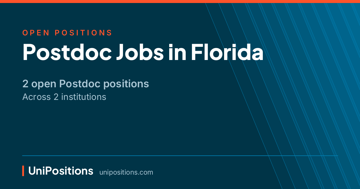 Postdoc jobs in Florida — 2 open positions