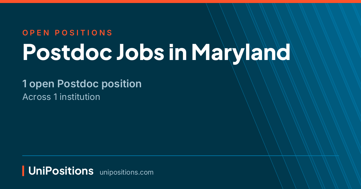 Postdoc jobs in Maryland — 1 open position