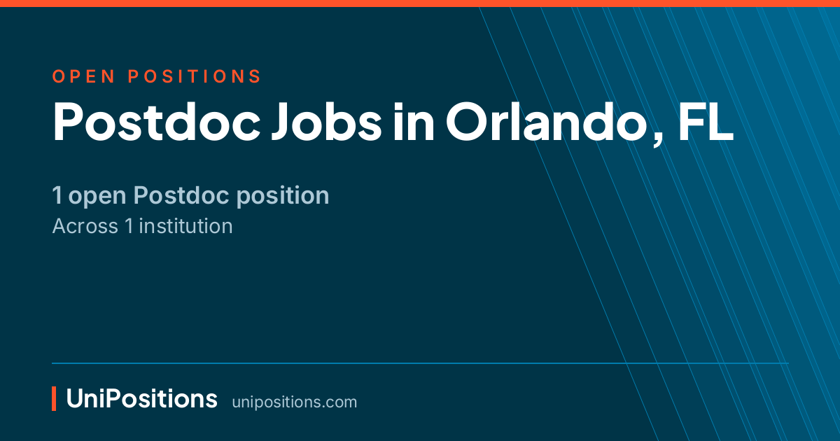Postdoc jobs in Orlando, FL — 1 open position