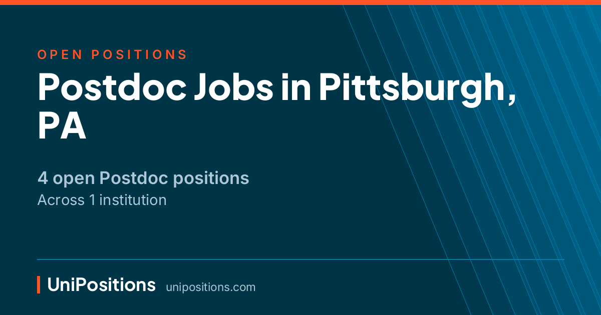 Postdoc jobs in Pittsburgh, PA — 4 open positions