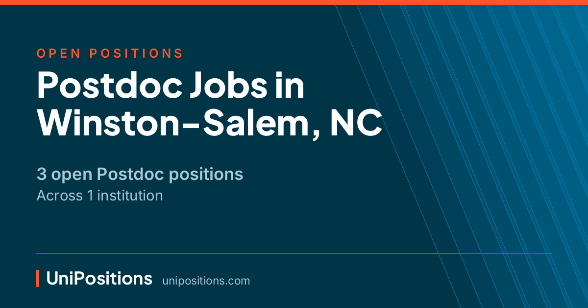 Postdoc jobs in Winston-Salem, NC — 3 open positions