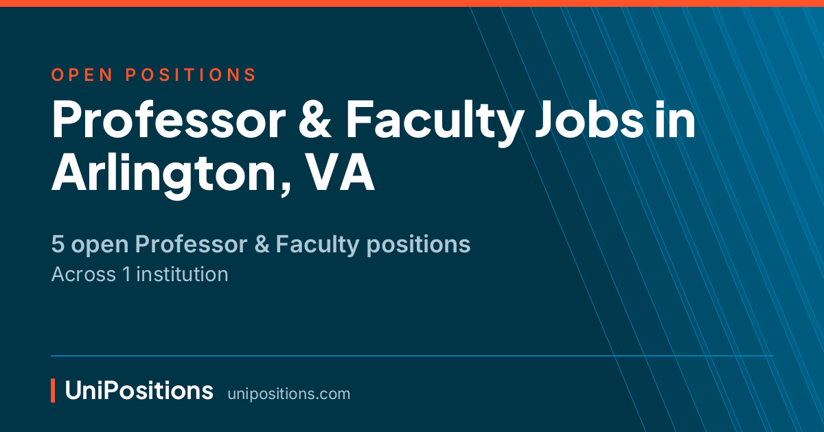 Professor & Faculty jobs in Arlington, VA — 5 open positions