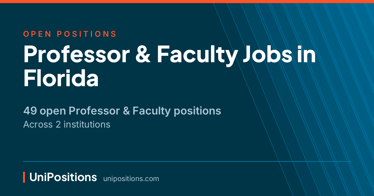 Professor & Faculty jobs in Florida — 49 open positions