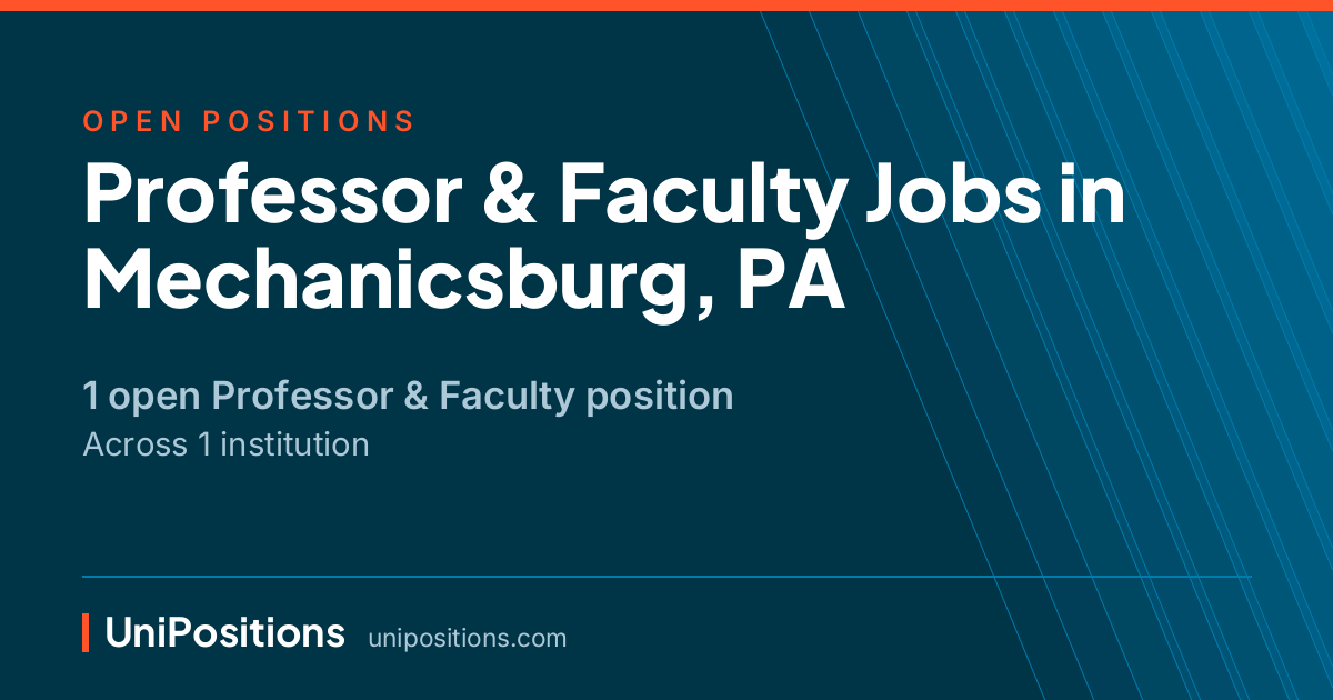 Professor & Faculty jobs in Mechanicsburg, PA — 1 open position