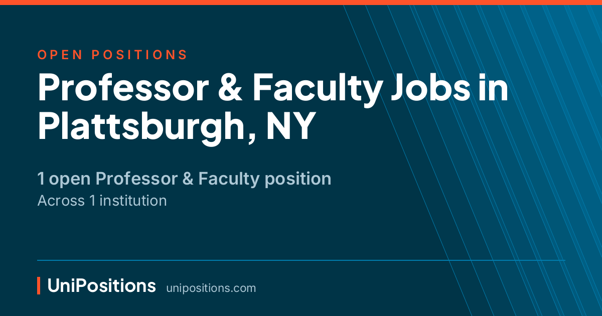 Professor & Faculty jobs in Plattsburgh, NY — 1 open position