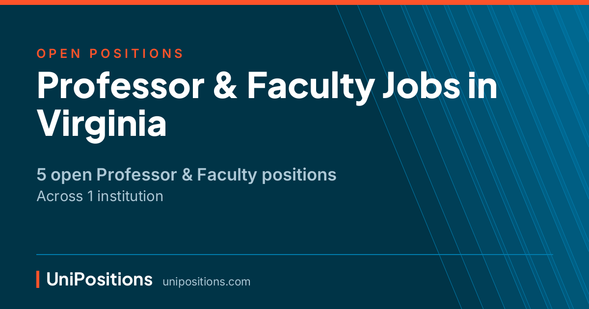 Professor & Faculty jobs in Virginia — 5 open positions