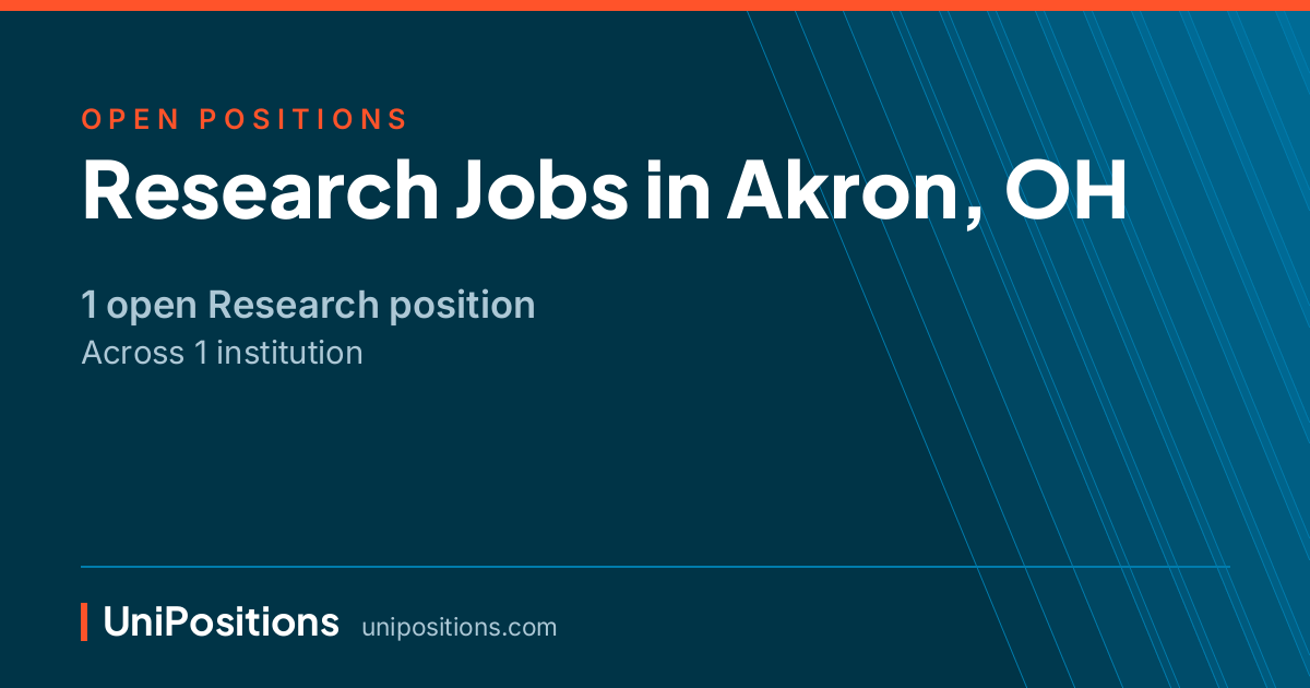 Research jobs in Akron, OH — 1 open position