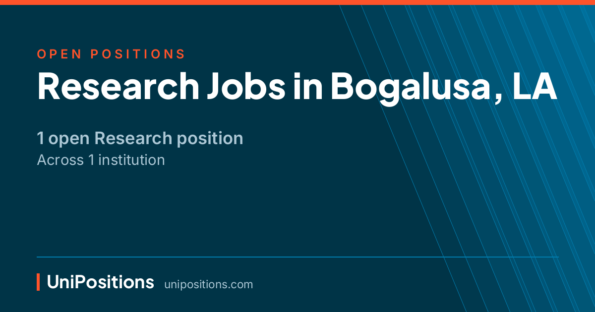 Research jobs in Bogalusa, LA — 1 open position