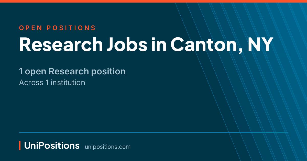 Research jobs in Canton, NY — 1 open position