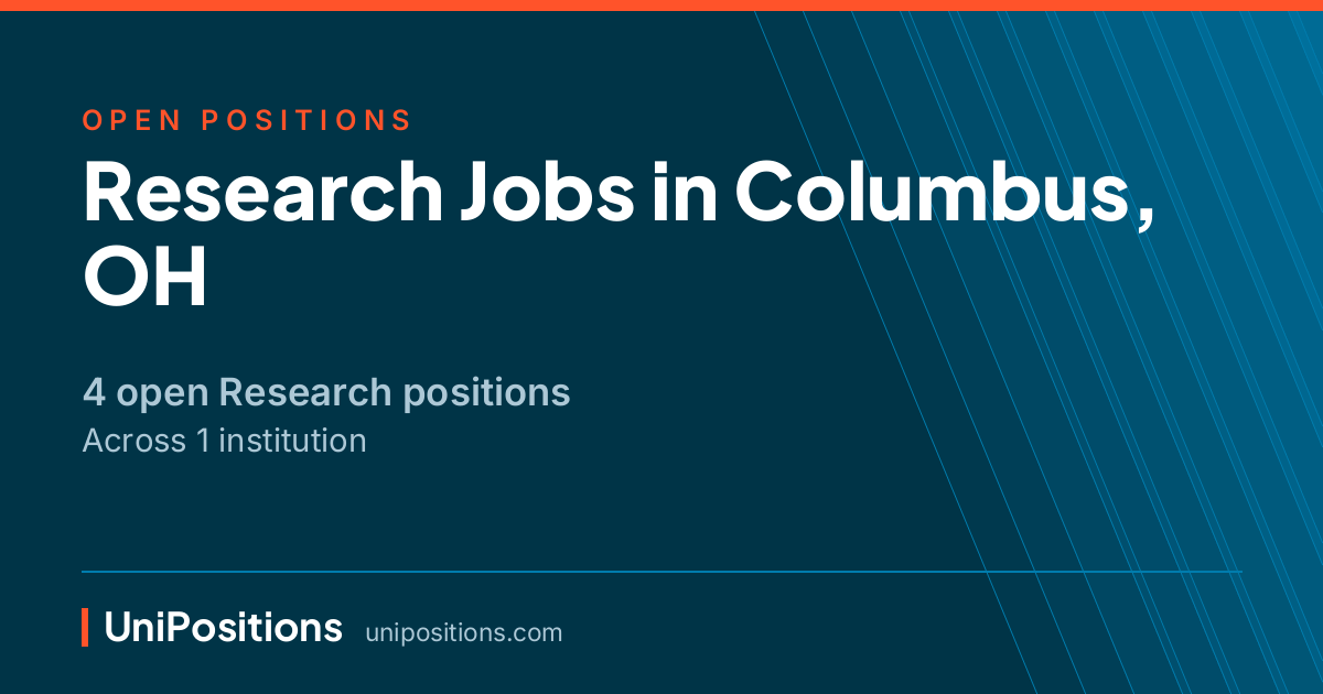 Research jobs in Columbus, OH — 4 open positions