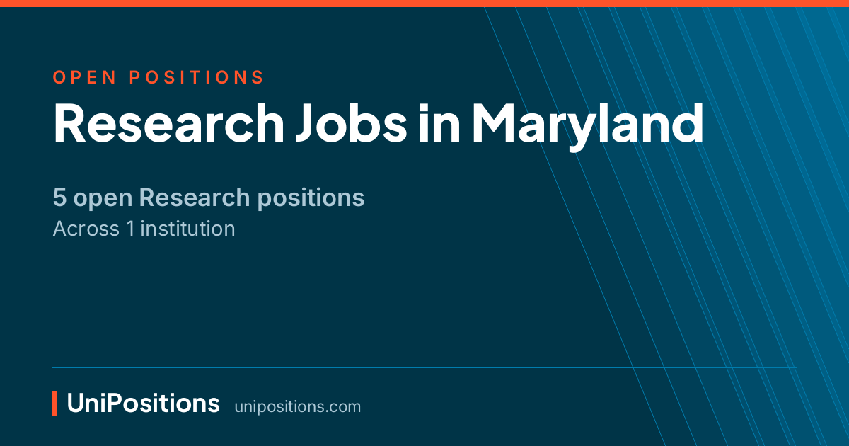 Research jobs in Maryland — 5 open positions