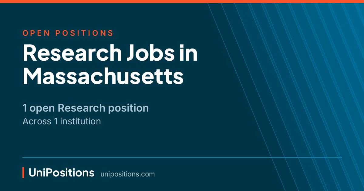 Research jobs in Massachusetts — 1 open position