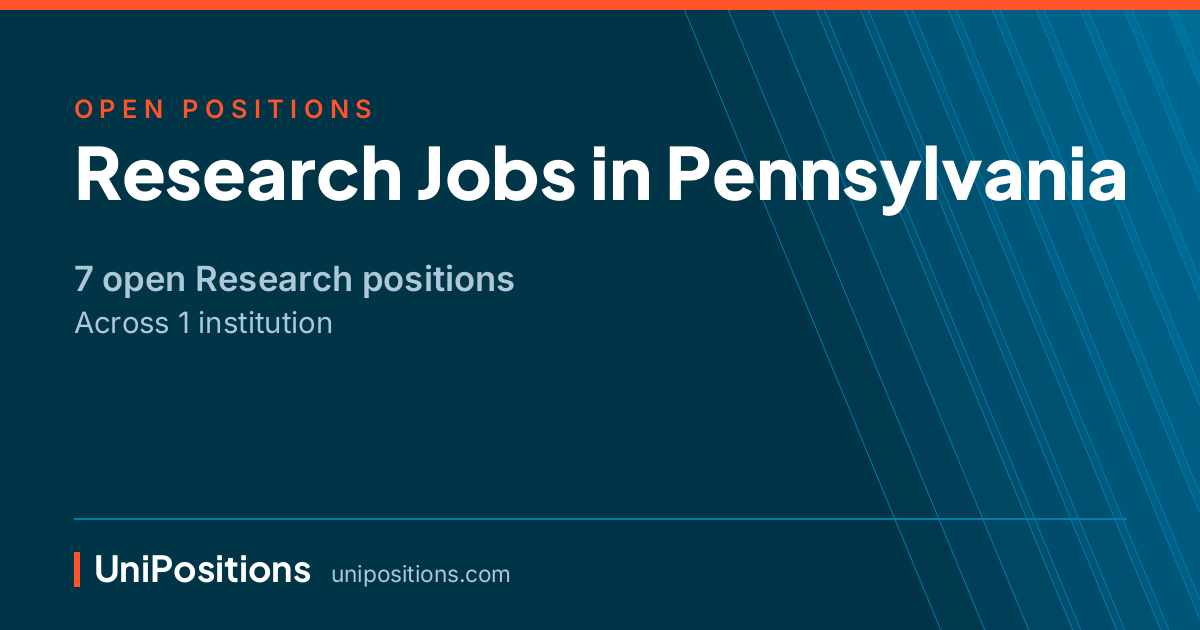 Research jobs in Pennsylvania — 7 open positions