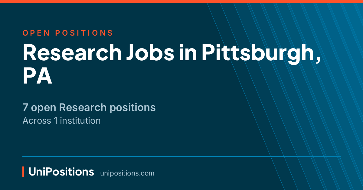 Research jobs in Pittsburgh, PA — 7 open positions