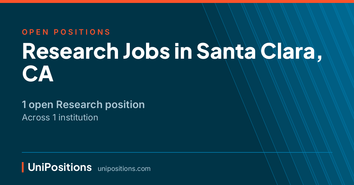 Research jobs in Santa Clara, CA — 1 open position