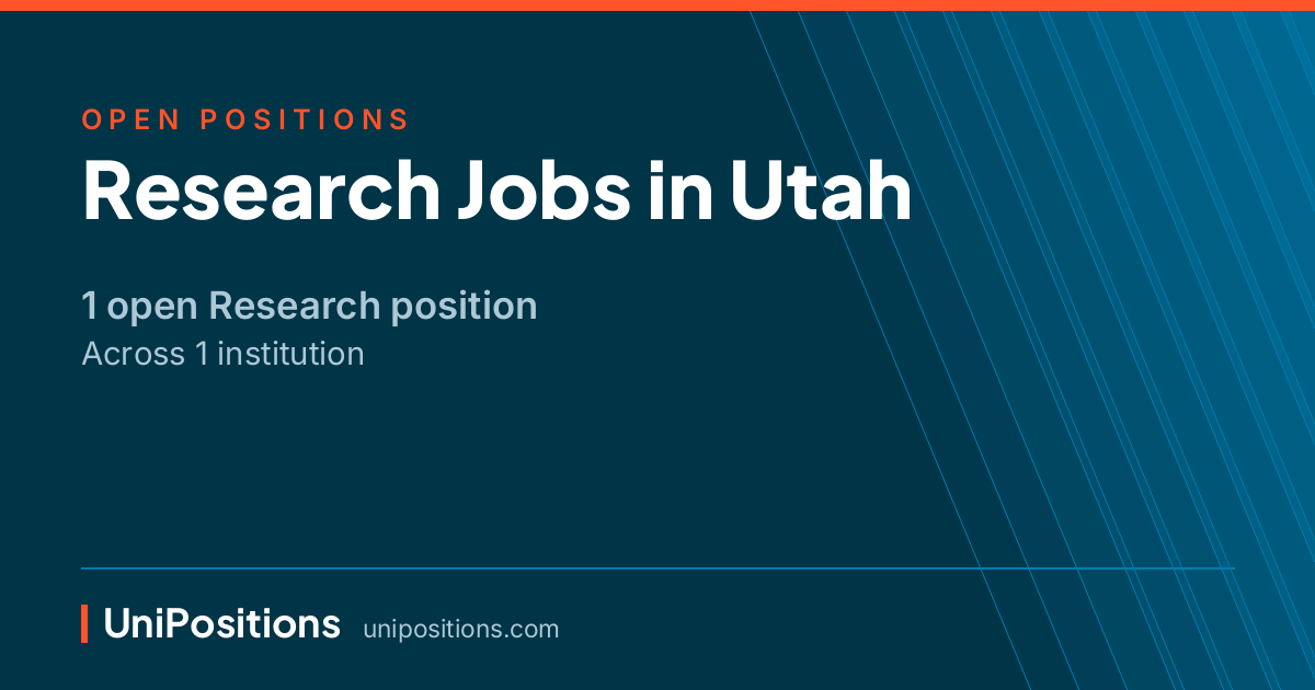 Research jobs in Utah — 1 open position