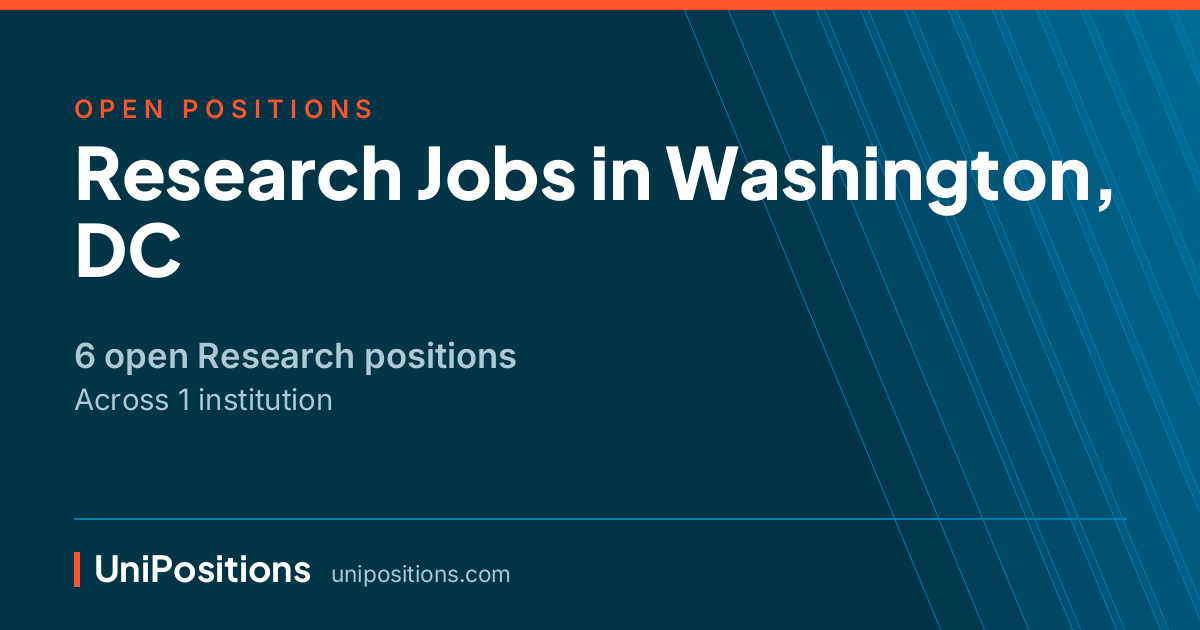 Research jobs in Washington, DC — 6 open positions