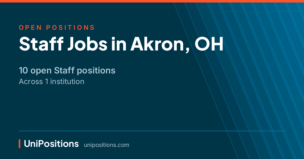 Staff jobs in Akron, OH — 10 open positions