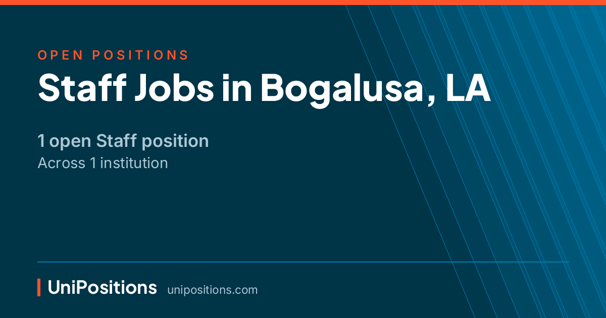 Staff jobs in Bogalusa, LA — 1 open position
