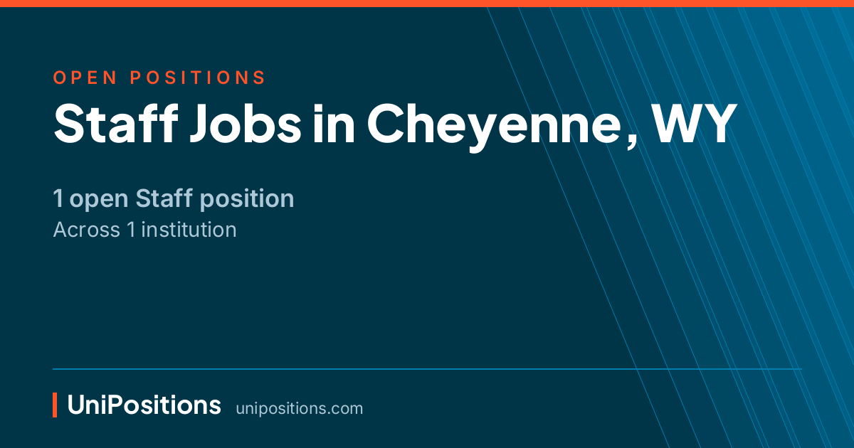Staff jobs in Cheyenne, WY — 1 open position