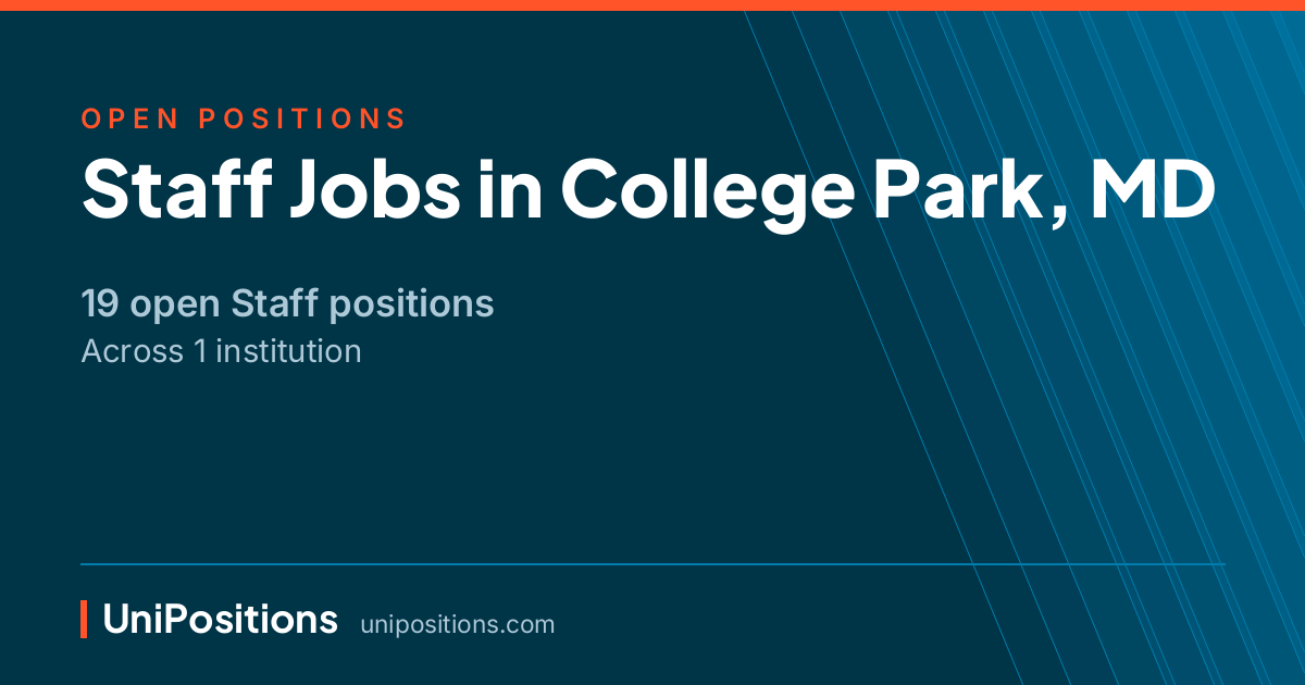 Staff jobs in College Park, MD — 19 open positions