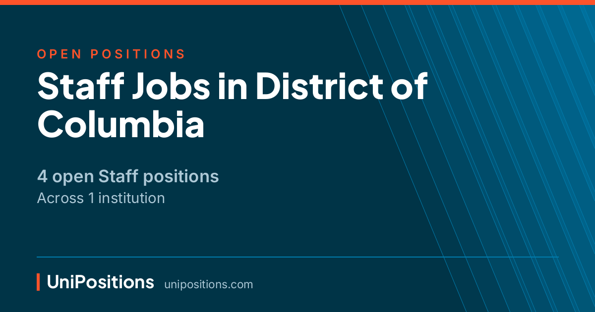 Staff jobs in District of Columbia — 4 open positions