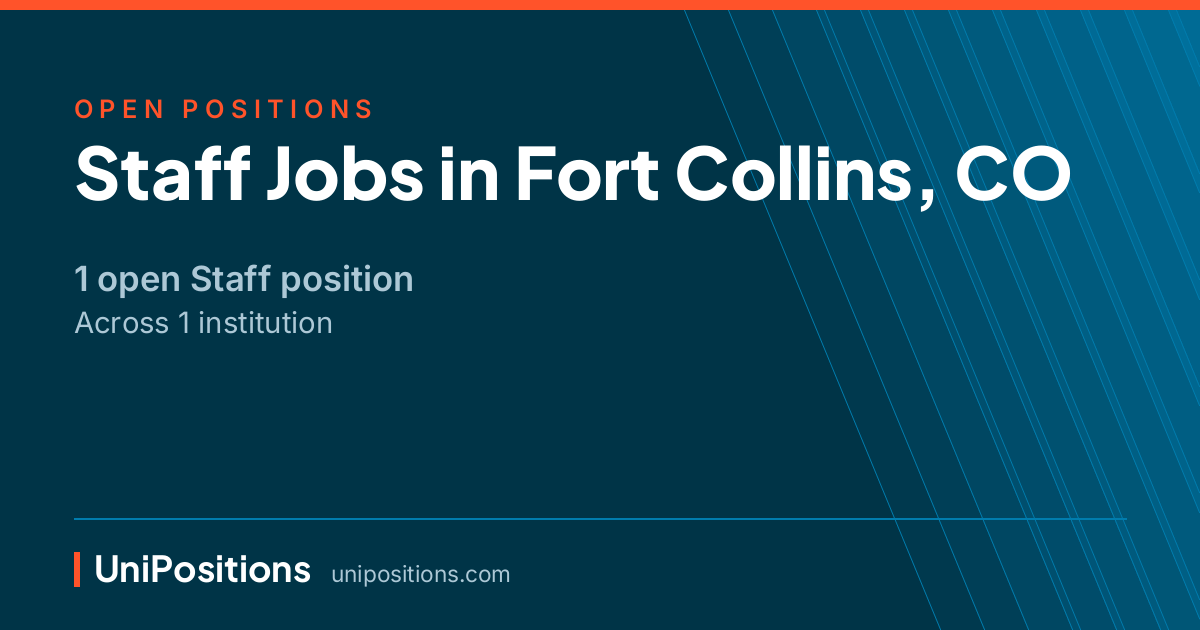 Staff jobs in Fort Collins, CO — 1 open position