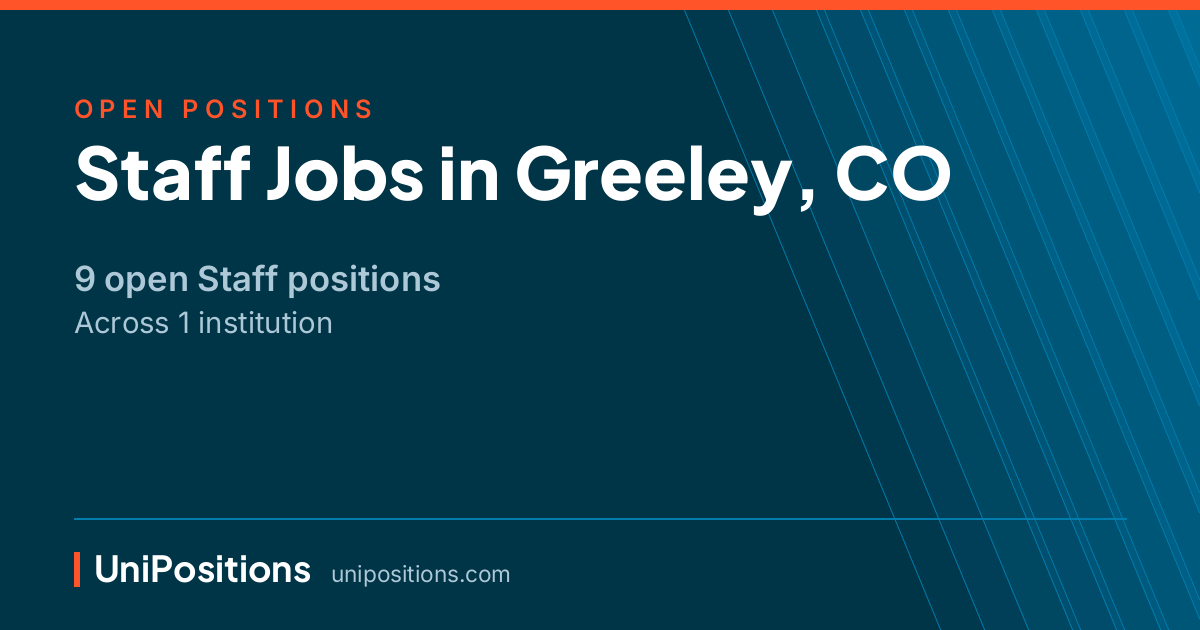 Staff jobs in Greeley, CO — 9 open positions