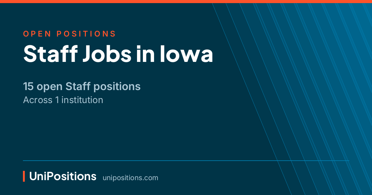 Staff jobs in Iowa — 15 open positions