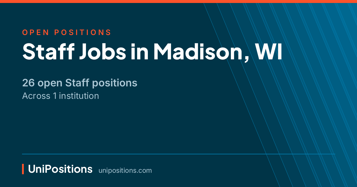 Staff jobs in Madison, WI — 26 open positions