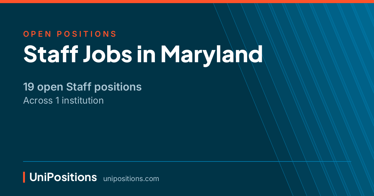 Staff jobs in Maryland — 19 open positions