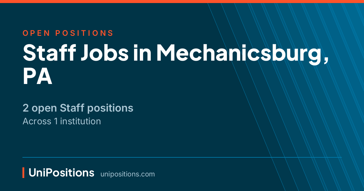 Staff jobs in Mechanicsburg, PA — 2 open positions