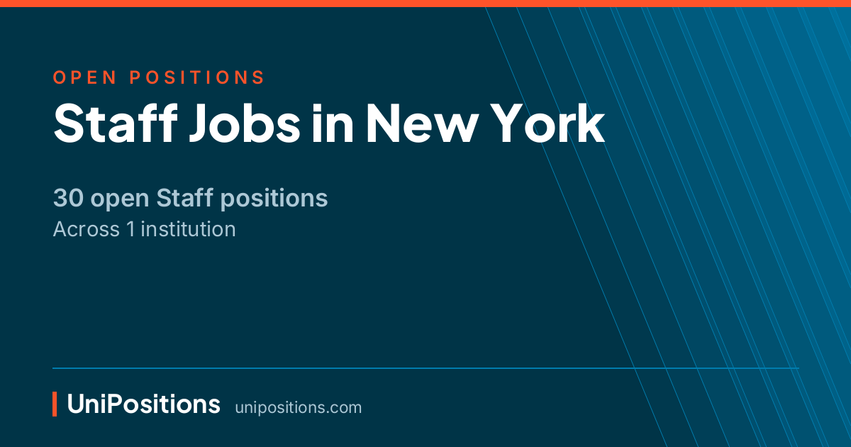 Staff jobs in New York — 30 open positions