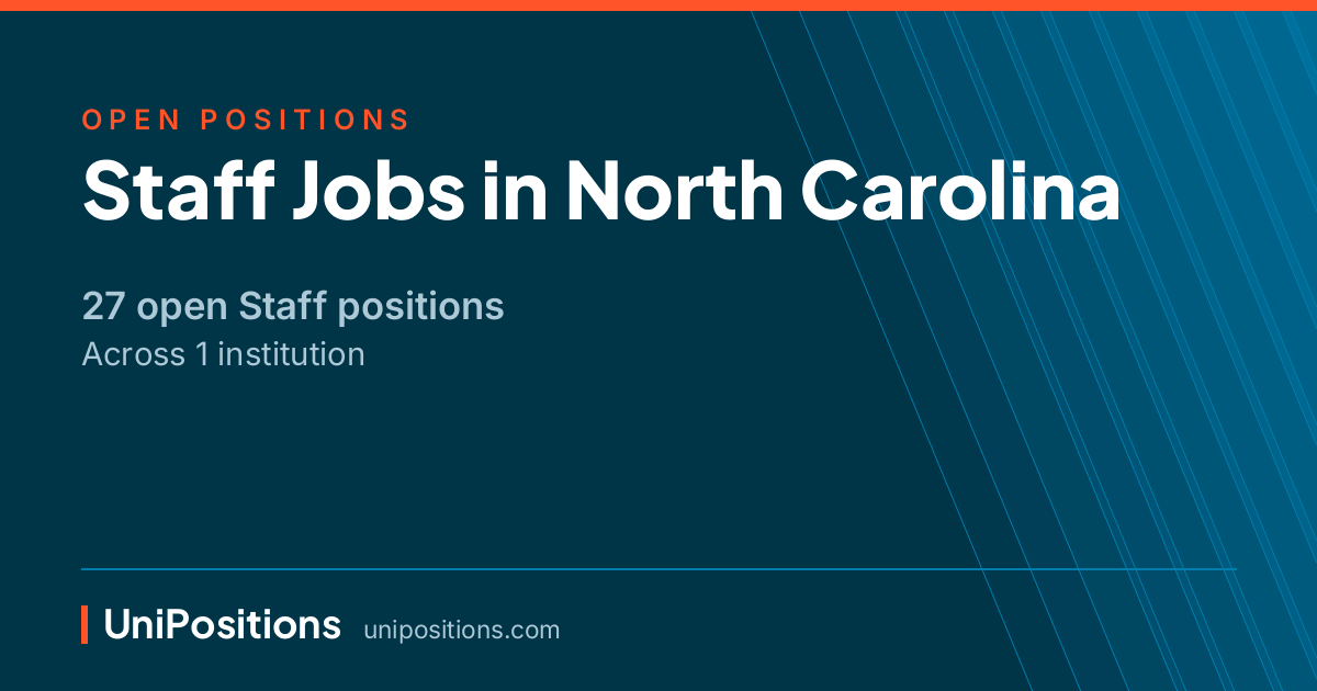 Staff jobs in North Carolina — 27 open positions