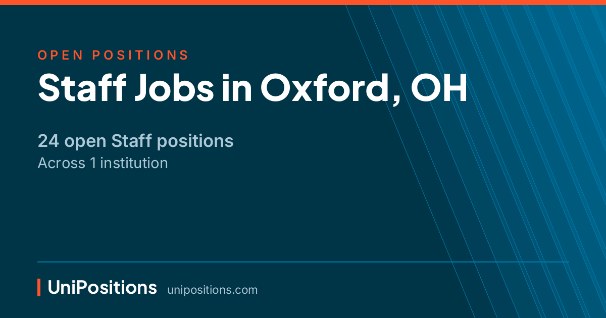 Staff jobs in Oxford, OH — 24 open positions