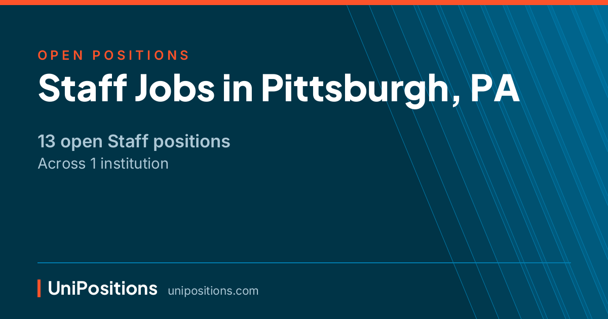 Staff jobs in Pittsburgh, PA — 13 open positions
