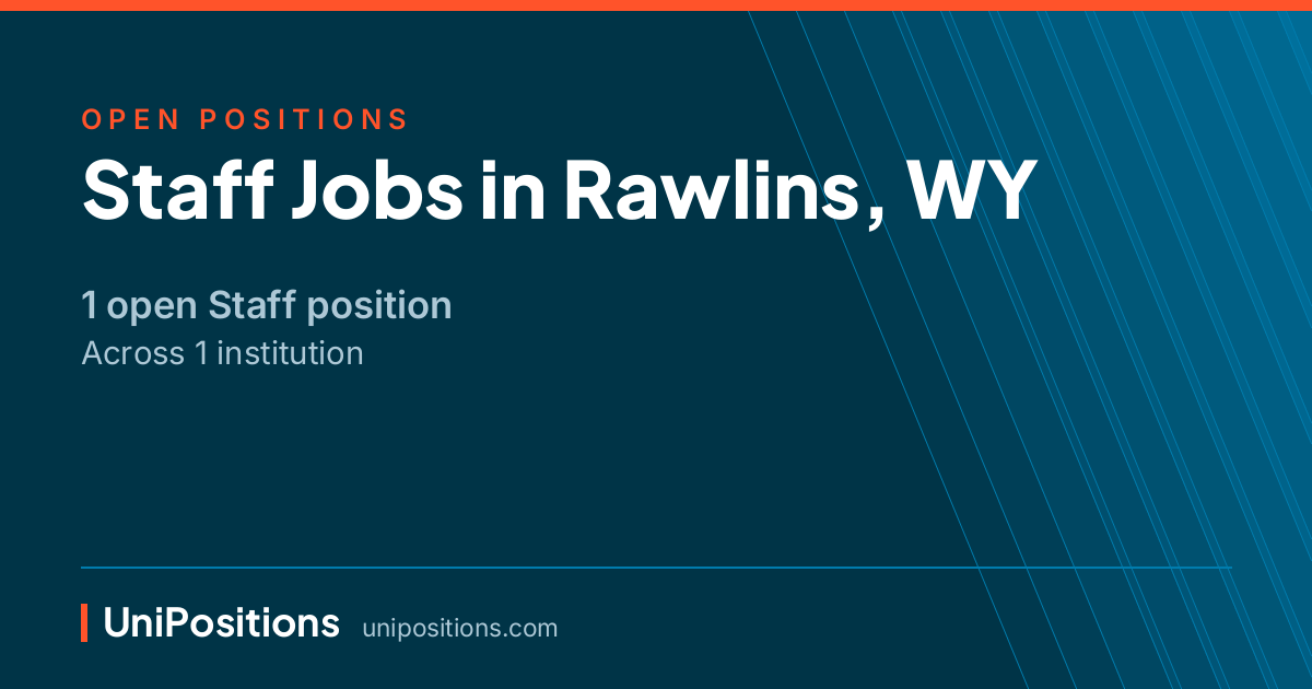 Staff jobs in Rawlins, WY — 1 open position