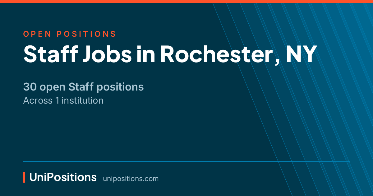 Staff jobs in Rochester, NY — 30 open positions