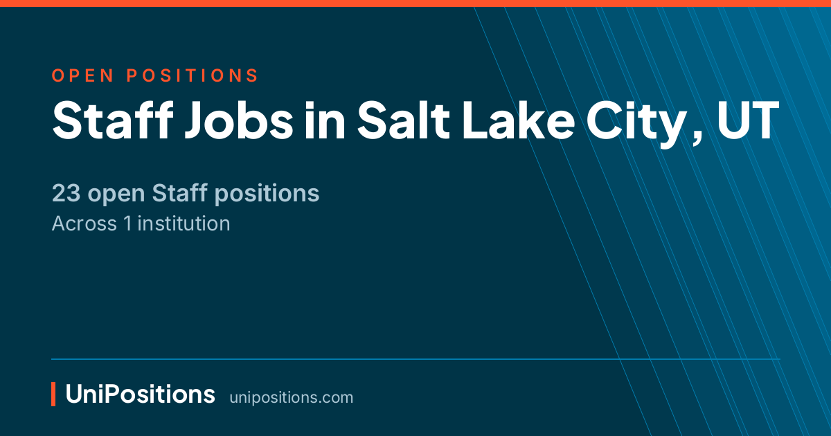 Staff jobs in Salt Lake City, UT — 23 open positions