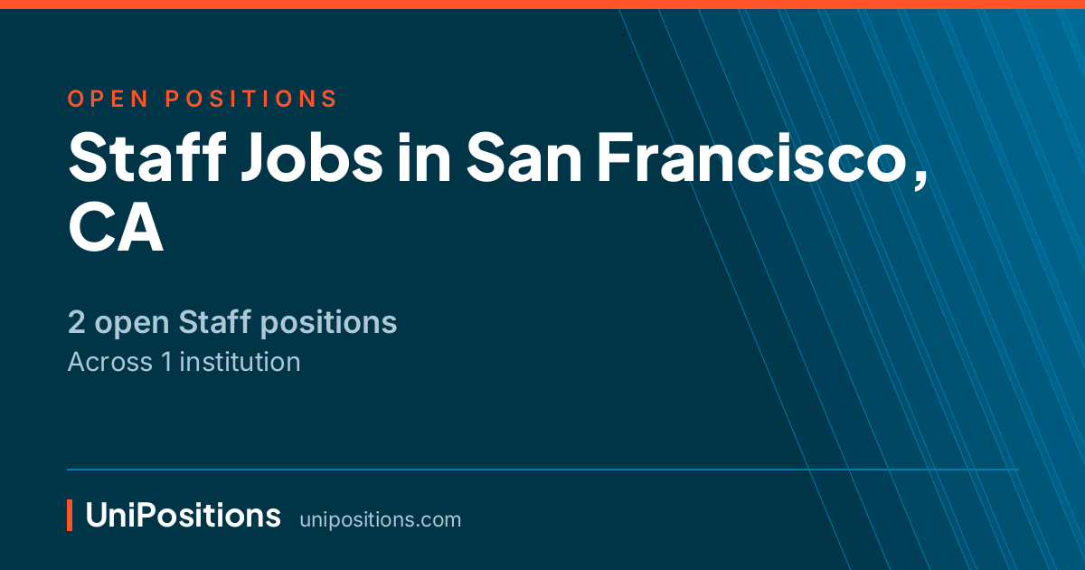 Staff jobs in San Francisco, CA — 2 open positions