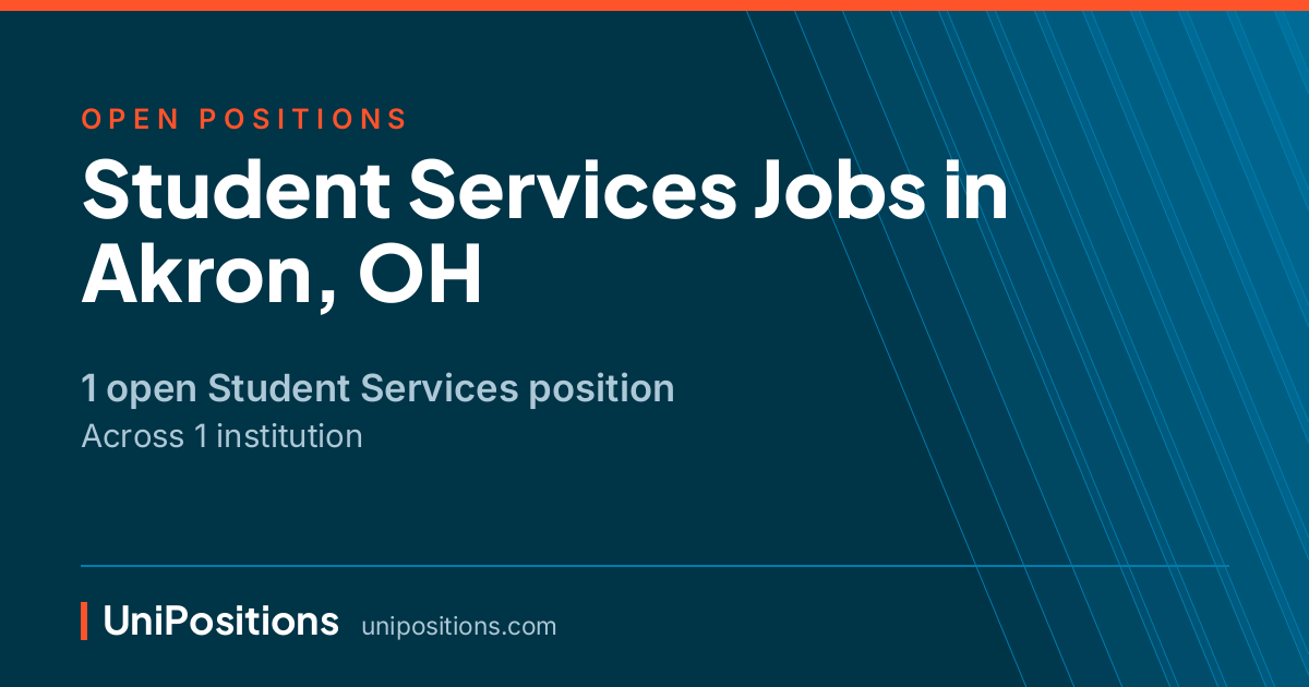 Student Services jobs in Akron, OH — 1 open position