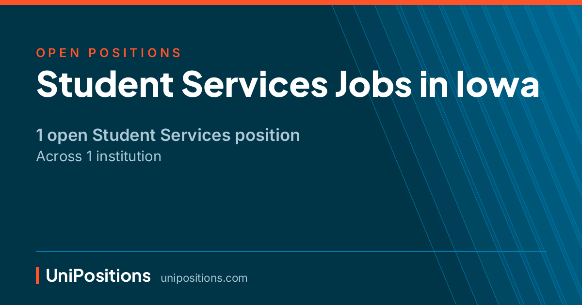 Student Services jobs in Iowa — 1 open position