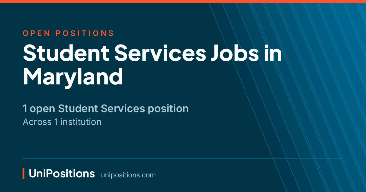 Student Services jobs in Maryland — 1 open position