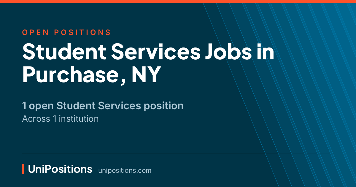 Student Services jobs in Purchase, NY — 1 open position