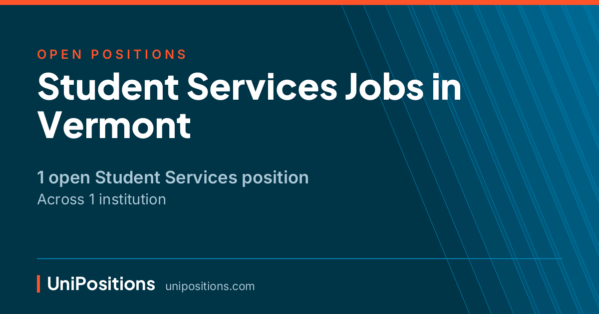 Student Services jobs in Vermont — 1 open position