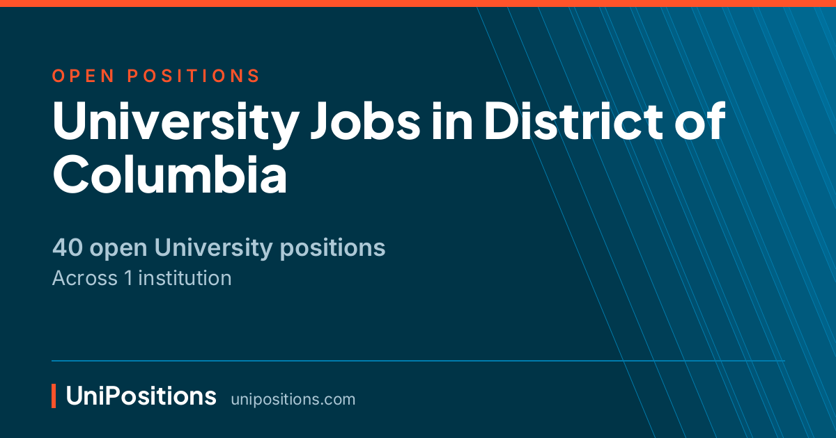 University jobs in District of Columbia — 40 open positions
