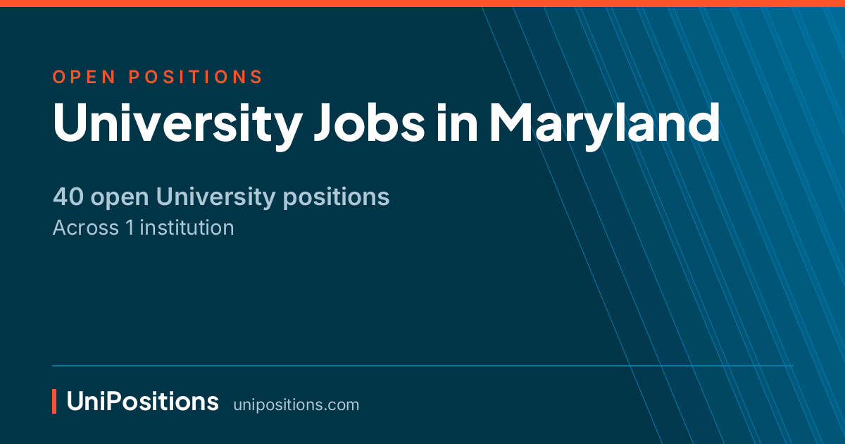 University jobs in Maryland — 40 open positions
